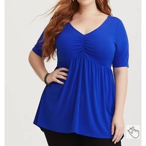 Torrid Cobalt blue jersey top w/dipped back